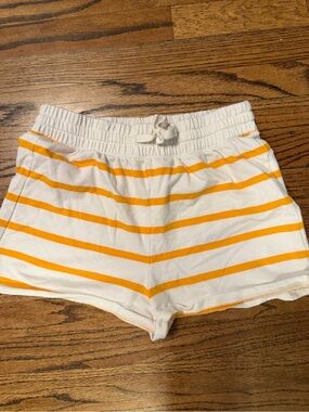 J. Crew Factory White Shorts with Orange Stripes
